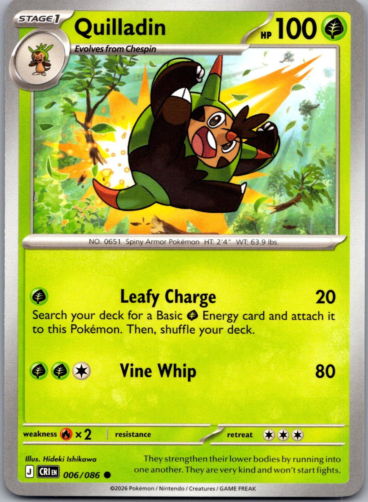 Quilladin - 006/086 - - CHAOS RISING - Pokemon - Common | AA78-38