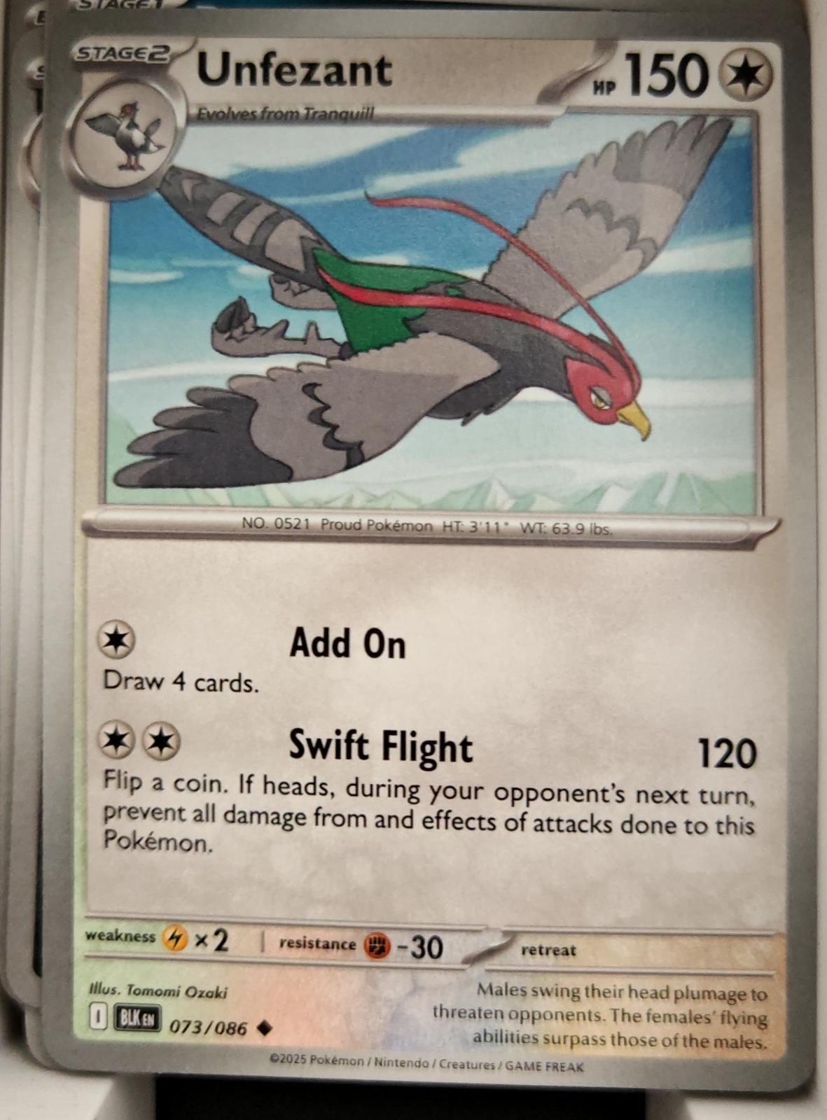 Unfezant - 073/086 - - BLACK BOLT - Pokemon - Uncommon | AA03-60