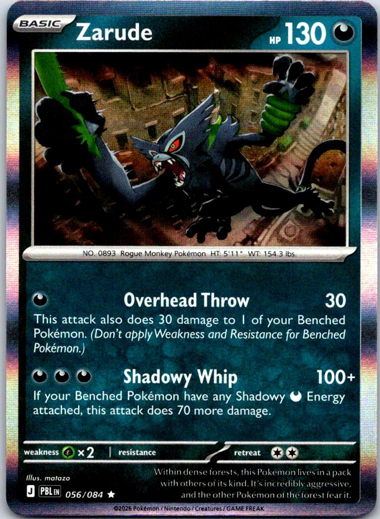 Zarude - 056/084 - Holo - PITCH BLACK - Pokemon - Rare | AA121-42