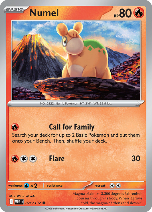 Numel - 021/132 - - MEGA EVOLUTION - Pokemon - Common | AA45-16