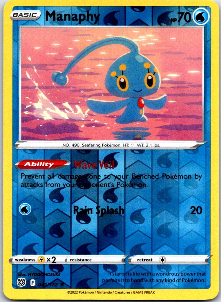 Manaphy - 041/172 - Reverse Holo - BRILLIANT STARS - Pokemon - Rare | AB03-20