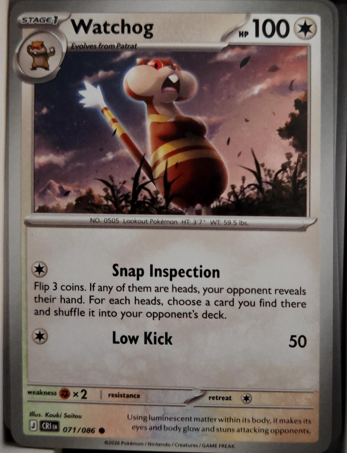 Watchog - 071/086 - - CHAOS RISING - Pokemon - Common | AA42-25