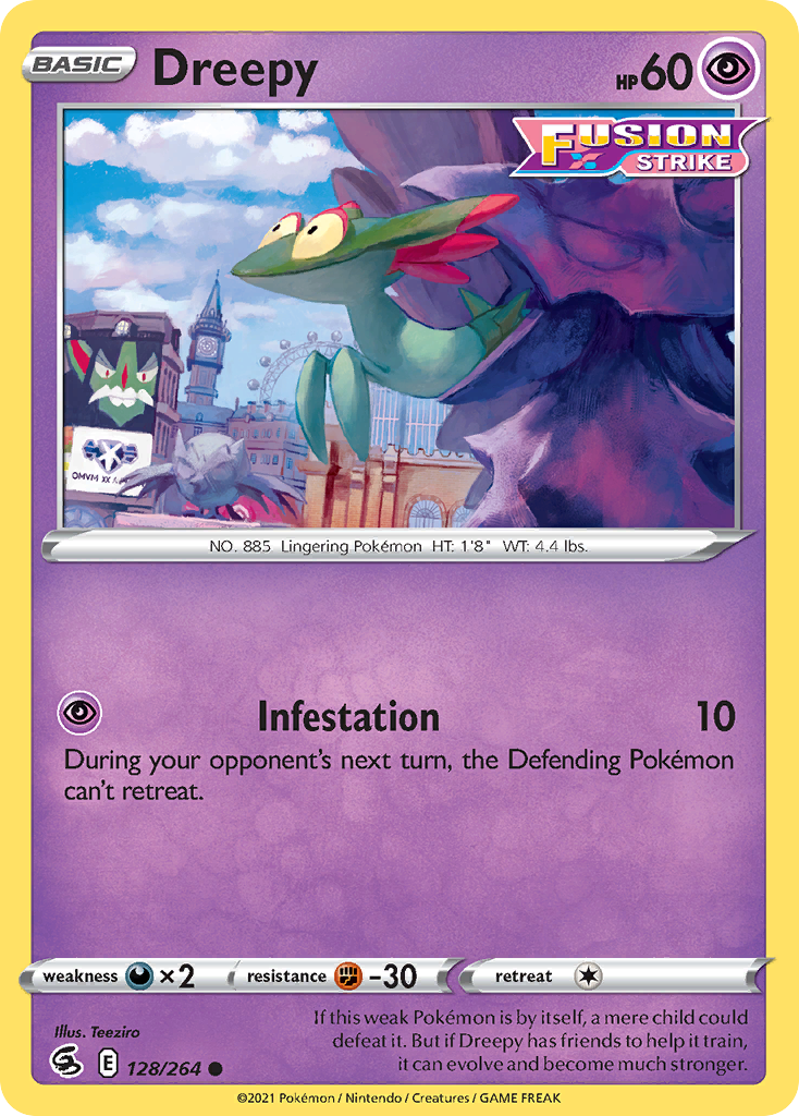 Dreepy - 128/264 - - FUSION STRIKE - Pokemon - Common | AA66-44