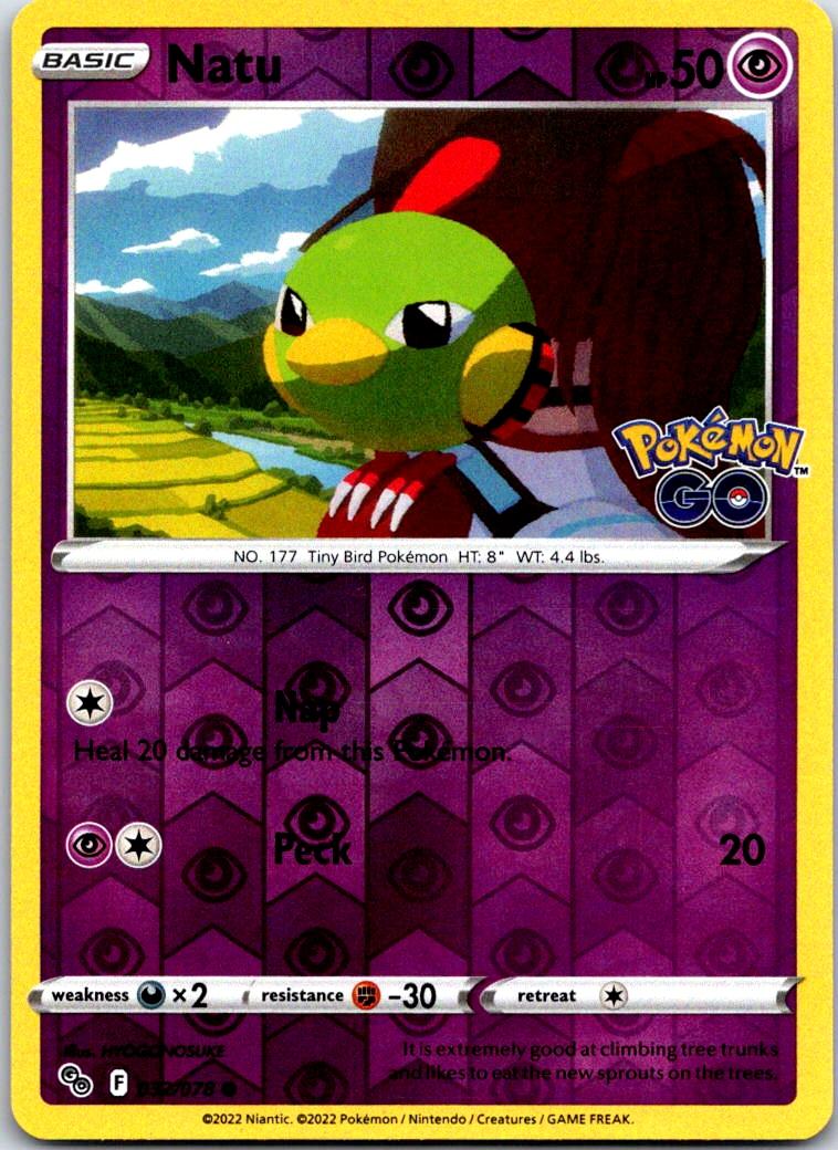 Natu - 032/078 - Reverse Holo - POKEMON GO - Pokemon - Common | AA119-10