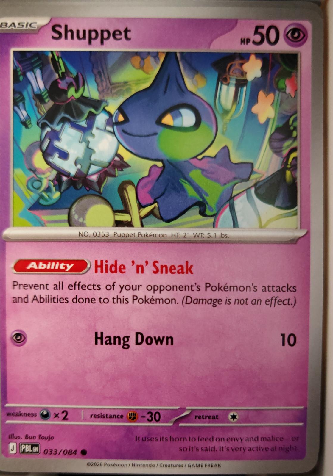Shuppet - 033/084 - - PITCH BLACK - Pokemon - Common | AA36-100