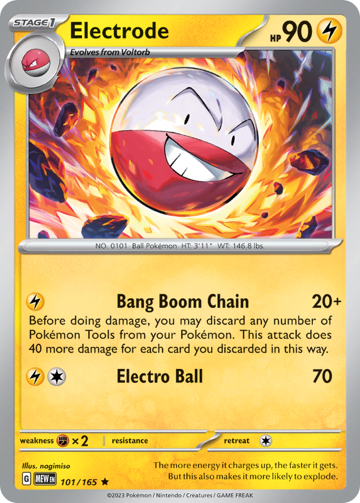 Electrode - 101/165 - Holo - 151 - Pokemon - Rare | AA74-5