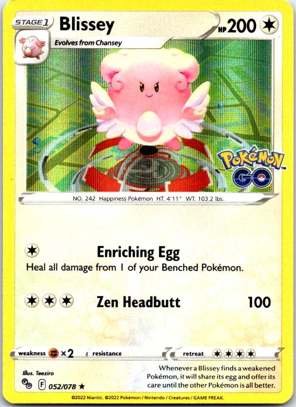 Blissey - 052/078 - Holo - POKEMON GO - Pokemon - Rare | AC12-27