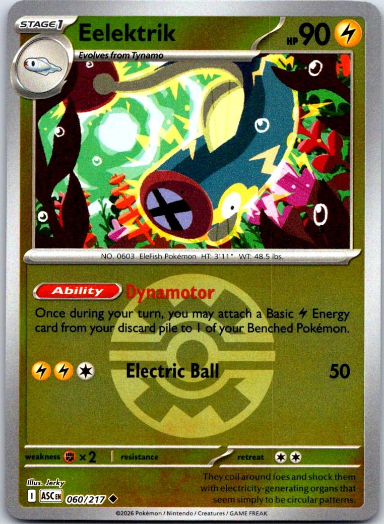 Eelektrik (Quick Ball) - 060/217 - Reverse Holo - ASCENDED HEROES - Pokemon - | AB02-26