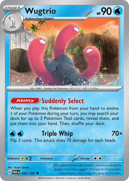 Wugtrio - 053/182 - - PARADOX RIFT - Pokemon - Uncommon | AA41-39