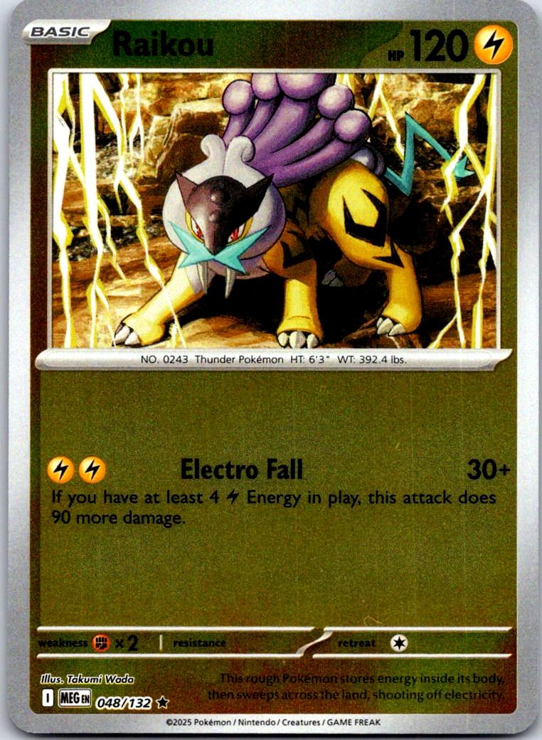 Raikou - 048/132 - Reverse Holo - MEGA EVOLUTION - Pokemon - Rare | AA125-30