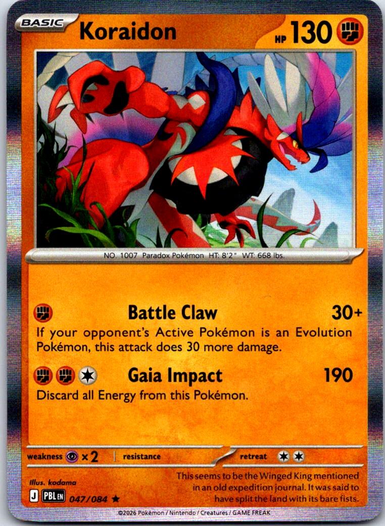 Koraidon - 047/084 - Holo - PITCH BLACK - Pokemon - Rare | AA120-18
