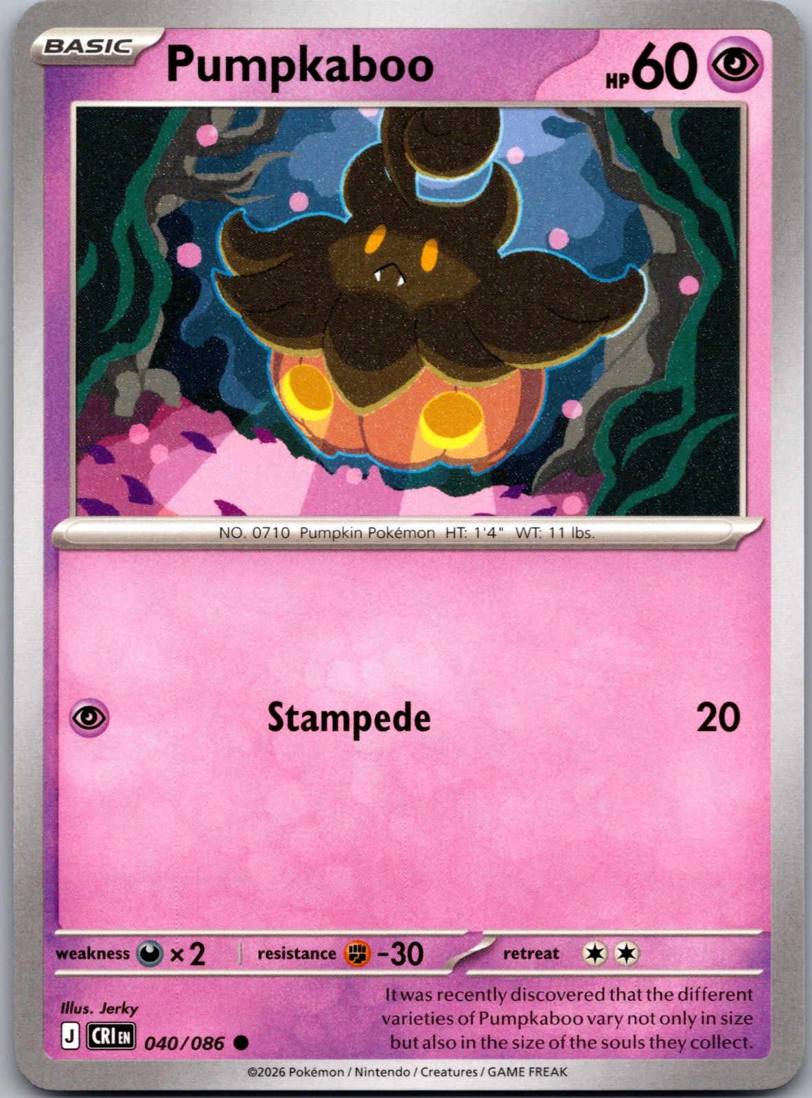 Pumpkaboo - 040/086 - - CHAOS RISING - Pokemon - Common | AA83-8