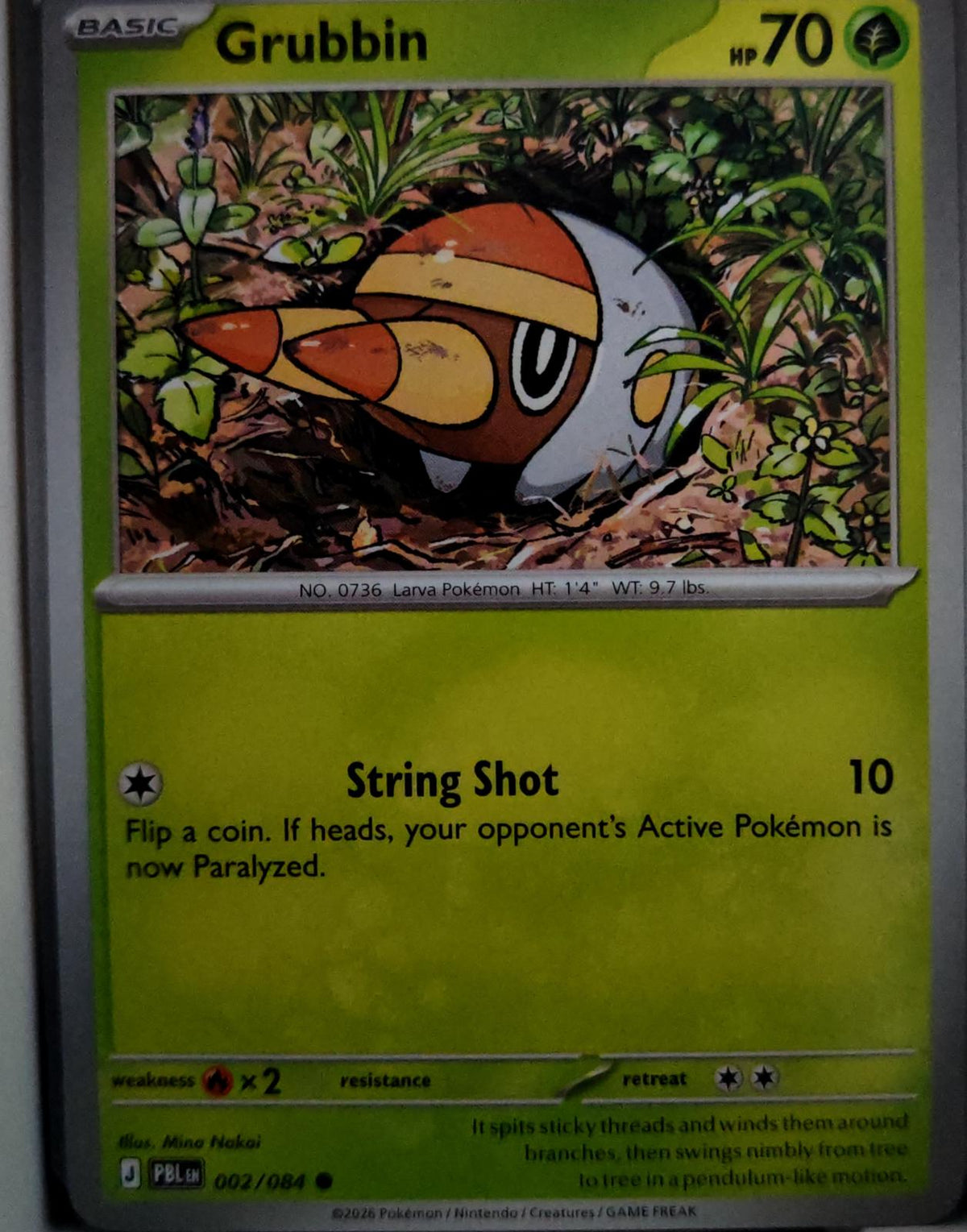 Grubbin - 002/084 - - PITCH BLACK - Pokemon - Common | AA64-50