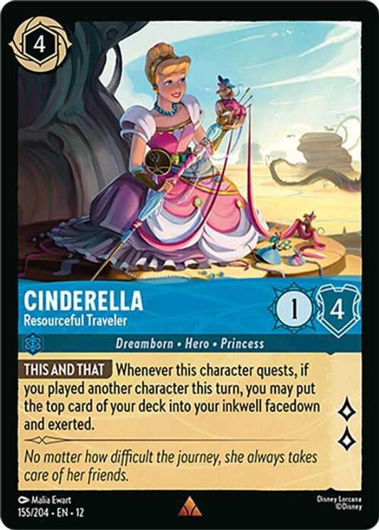 Cinderella - Resourceful Traveler - 155/204 - - WILDS UNKNOWN - Lorcana - | LAA02-47