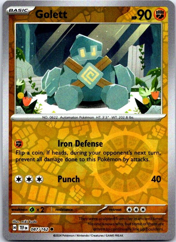 Golett - 087/162 - Reverse Holo - TEMPORAL FORCES - Pokemon - Common | AC15-9