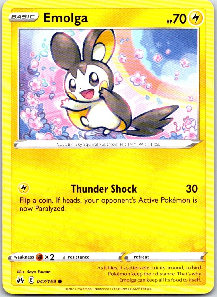 Emolga - 047/159 - - CROWN ZENITH - Pokemon - Common | AA100-25