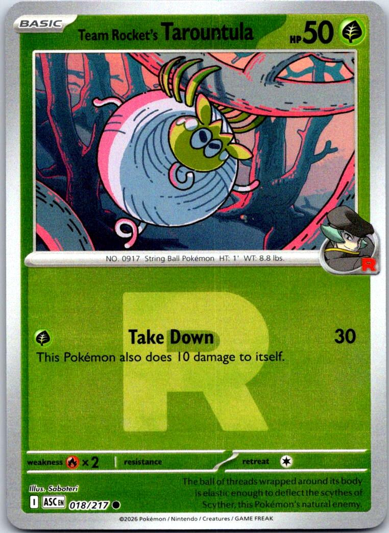 Team Rocket's Tarountula (Team Rocket) - 018/217 - Reverse Holo - ASCENDED HEROES - Pokemon - | AB03-29