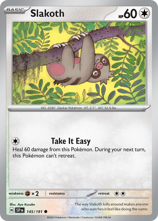 Slakoth - 145/191 - - SURGING SPARKS - Pokemon - Common | AA09-25