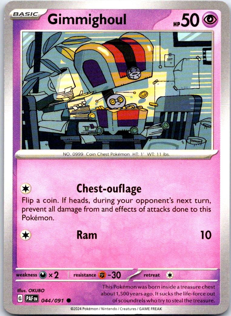 Gimmighoul - 044/091 - - PALDEAN FATES - Pokemon - Common | AB24-7