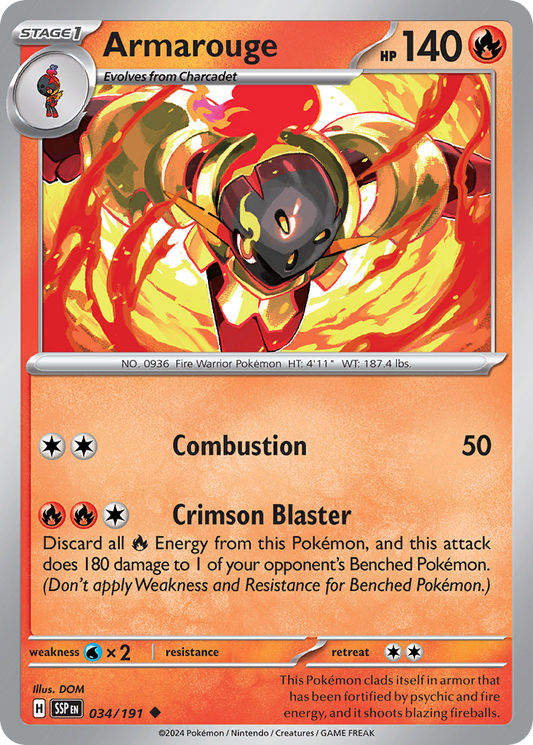 Armarouge - 034/191 - - SURGING SPARKS - Pokemon - Uncommon | AA09-22