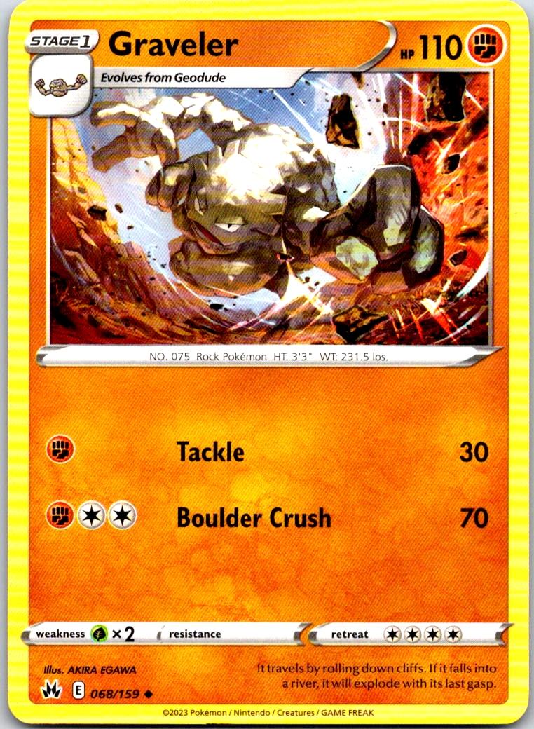 Graveler - 068/159 - - CROWN ZENITH - Pokemon - Uncommon | AA102-32