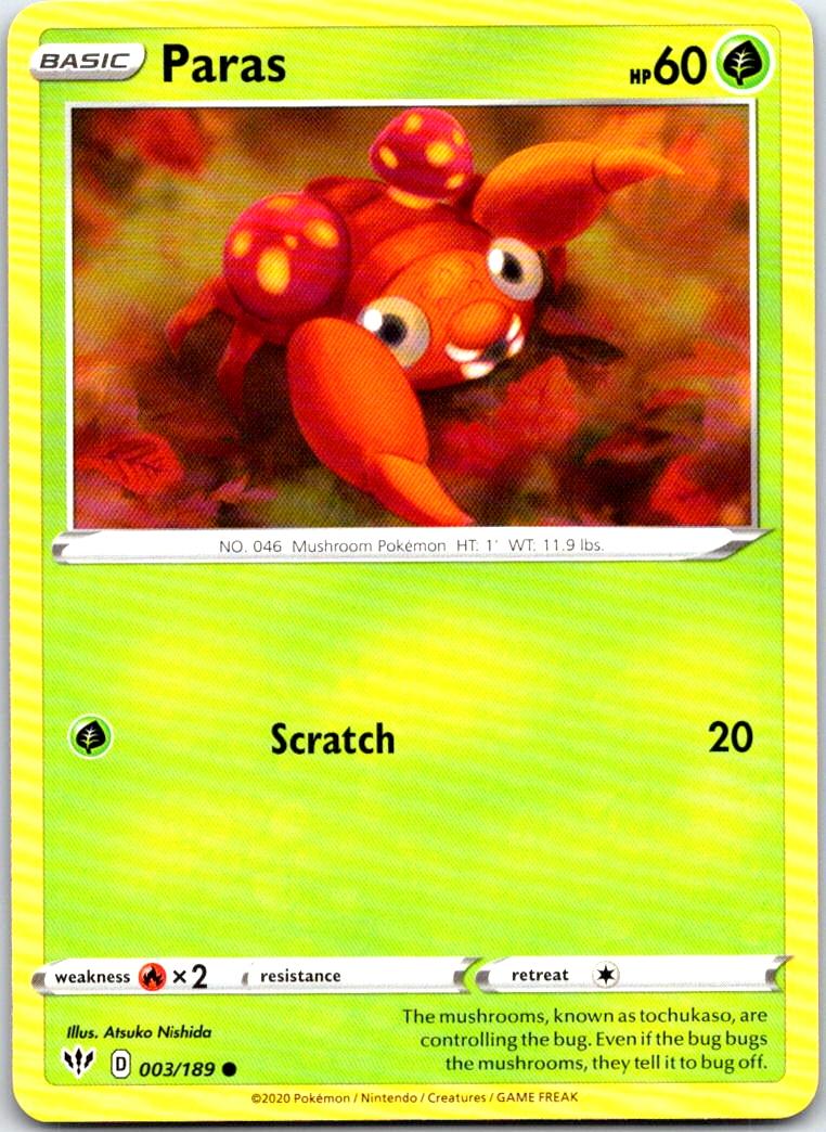 Paras - 003/189 - - DARKNESS ABLAZE - Pokemon - Common | AB77-45