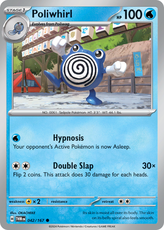 Poliwhirl - 042/167 - Reverse Holo - TWILIGHT MASQUERADE - Pokemon - | AA35-16