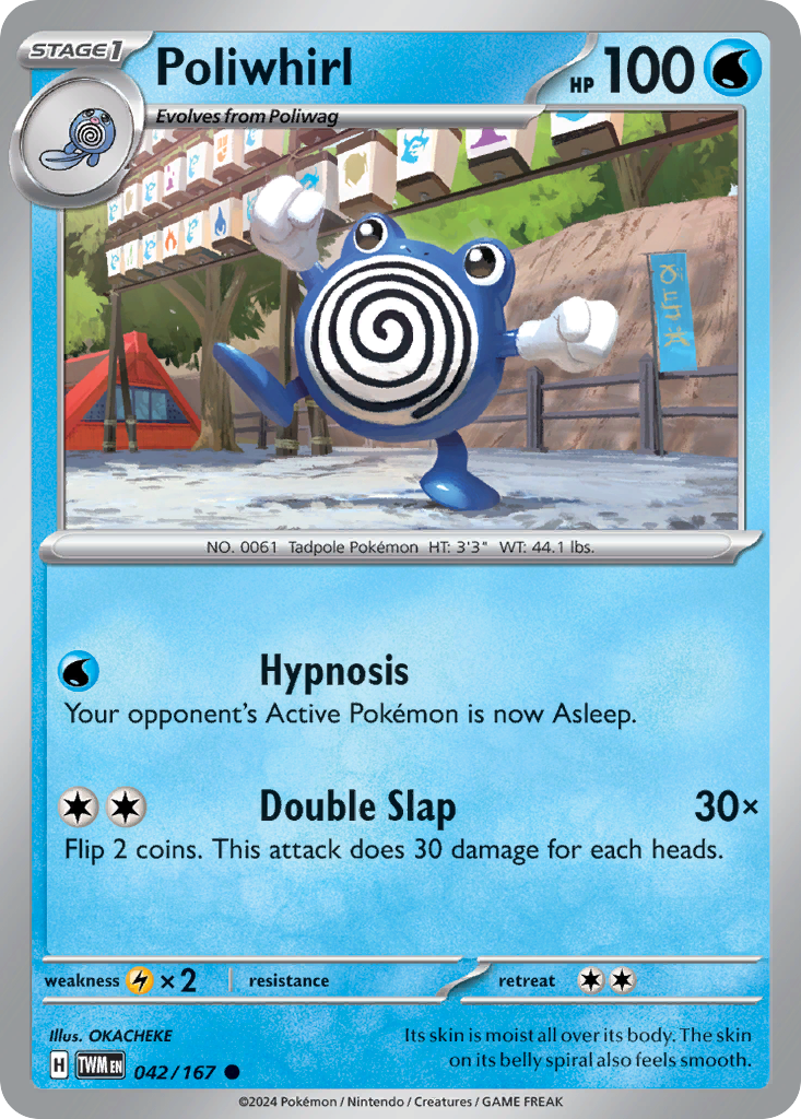 Poliwhirl - 042/167 - Reverse Holo - TWILIGHT MASQUERADE - Pokemon - | AA75-44