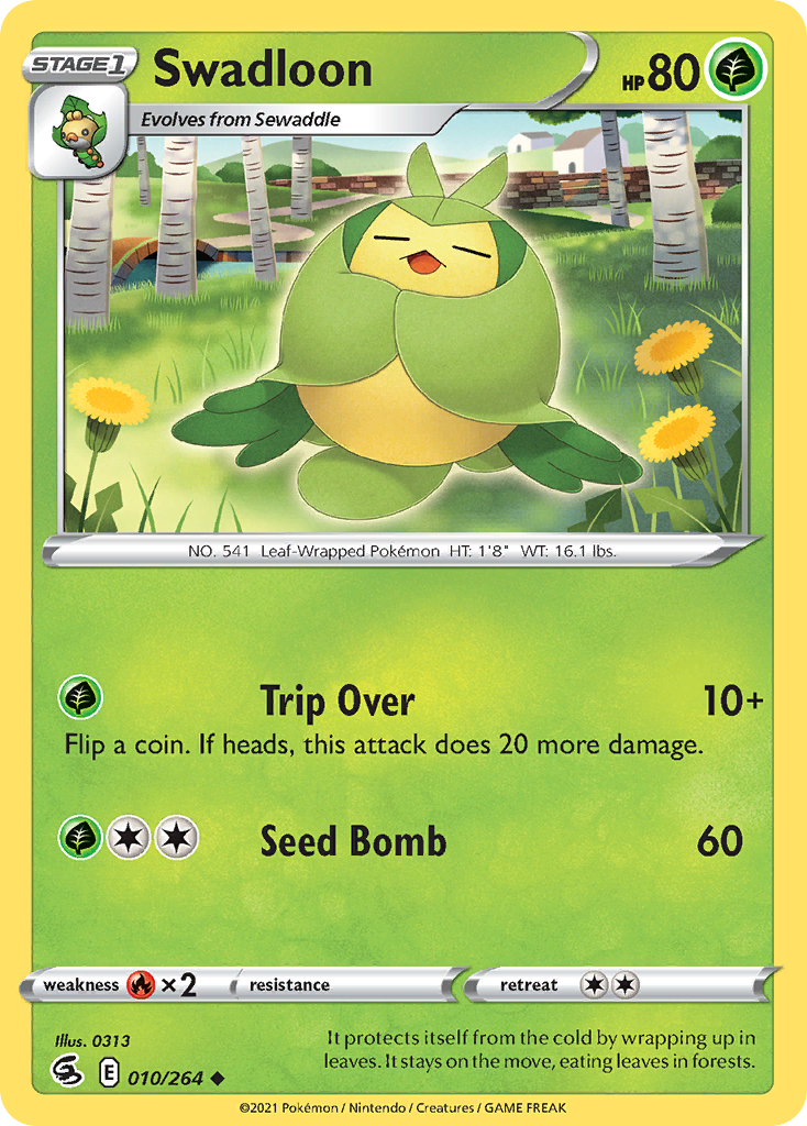 Swadloon - 010/264 - Reverse Holo - FUSION STRIKE - Pokemon - Uncommon | AA72-16