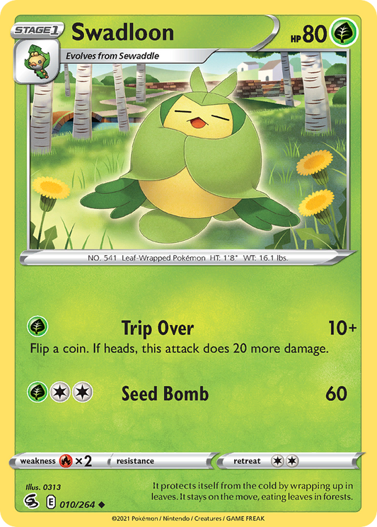 Swadloon - 010/264 - Reverse Holo - FUSION STRIKE - Pokemon - Uncommon | AA72-16