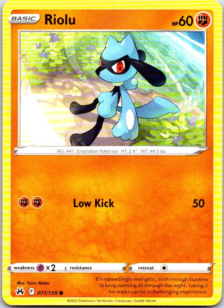 Riolu - 071/159 - - CROWN ZENITH - Pokemon - Common | AA104-30