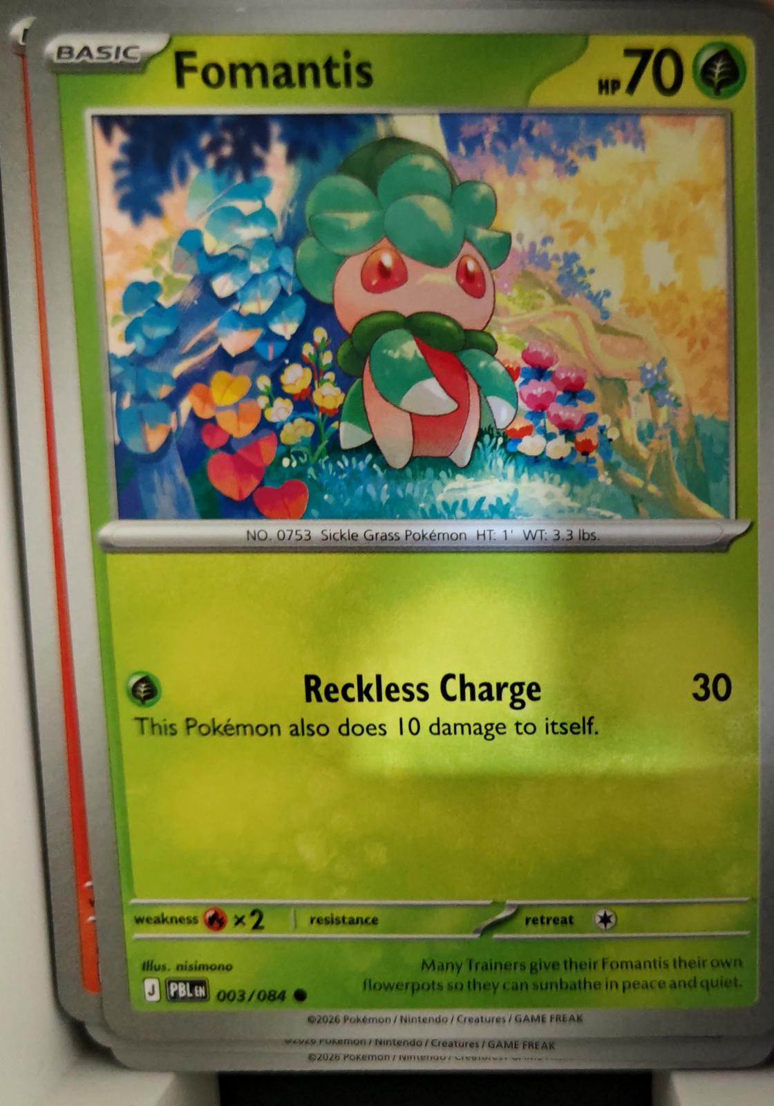 Fomantis - 003/084 - - PITCH BLACK - Pokemon - Common | AA18-53
