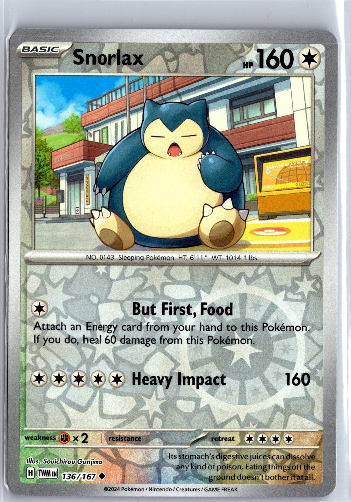 Snorlax - 136/167 - Reverse Holo - TWILIGHT MASQUERADE - Pokemon - | AA130-40
