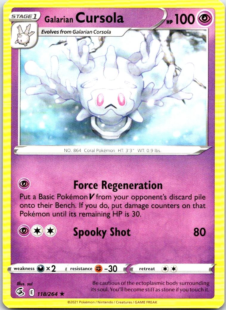 Galarian Cursola - 118/264 - - FUSION STRIKE - Pokemon - Rare | AB33-38