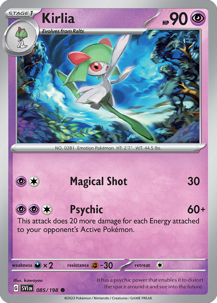 Kirlia - 085/198 - Reverse Holo - SCARLET & VIOLET - Pokemon - Common | AA49-27