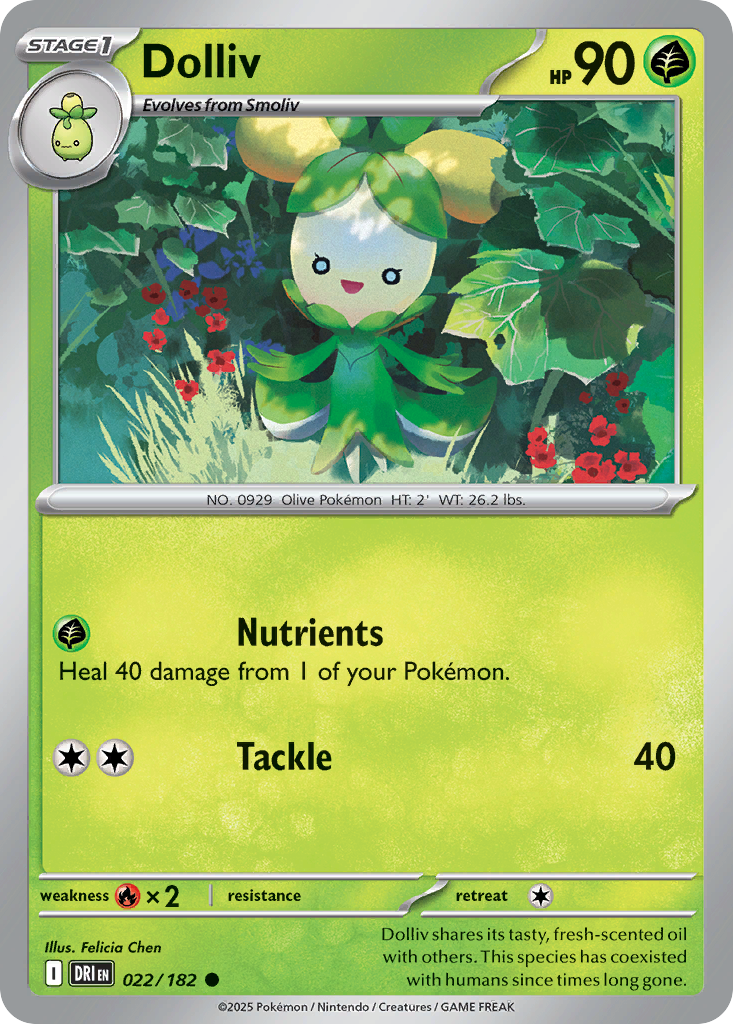 Dolliv - 022/182 - - DESTINED RIVALS - Pokemon - Common | AA12-22