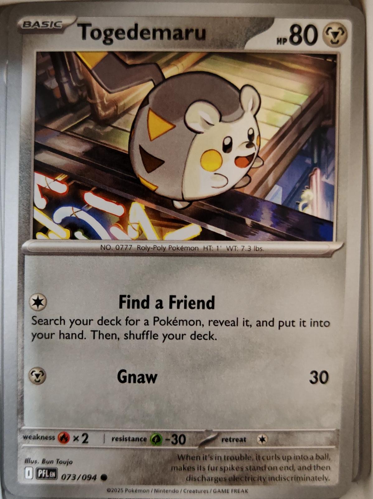 Togedemaru - 073/094 - - PHANTASMAL FLAMES - Pokemon - Common | AA07-21