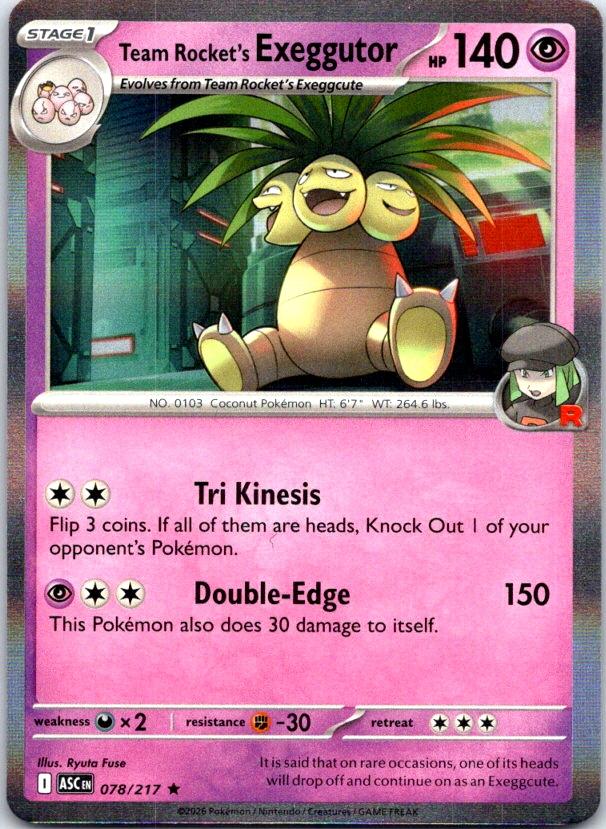 Team Rocket's exeggutor - 078/217 - Holo - ASCENDED HEROES - Pokemon - | AC29-4