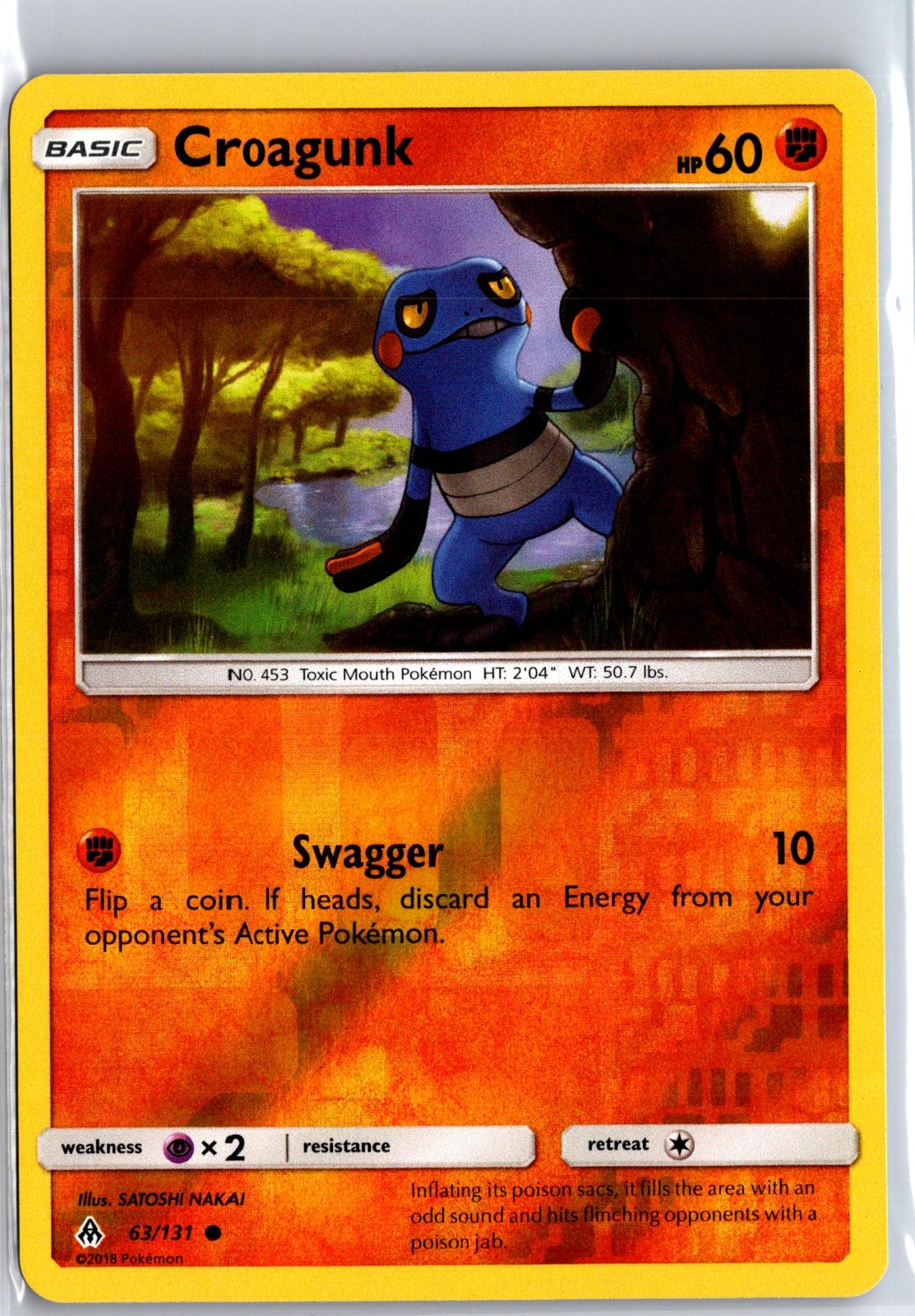 Croagunk - 63/131 - Reverse Holo - FORBIDDEN LIGHT - Pokemon - Common | AA115-11