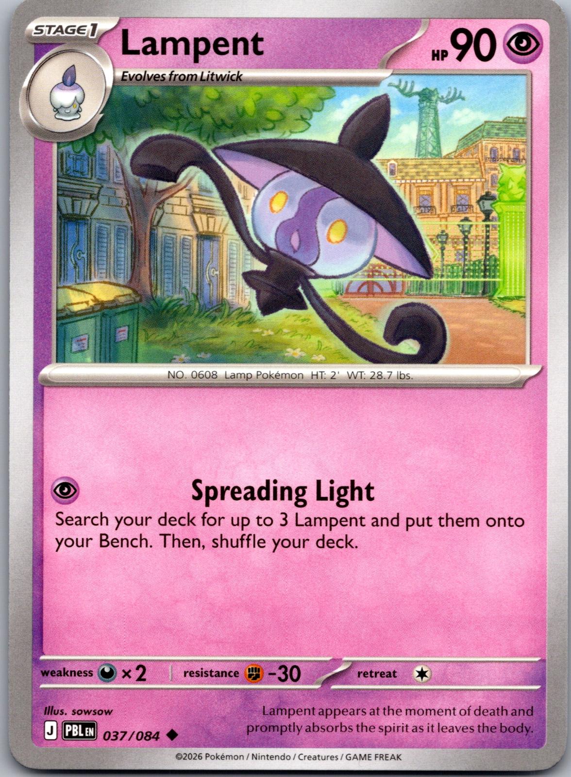Lampent - 037/084 - - PITCH BLACK - Pokemon - Uncommon | AA78-15