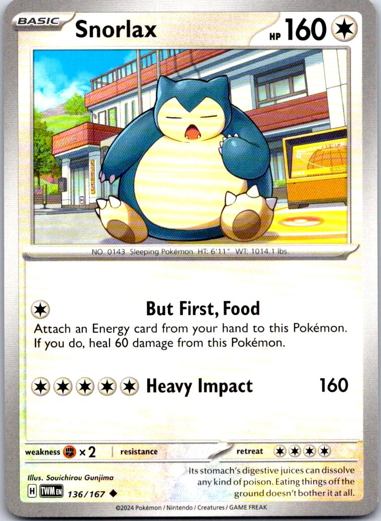 Snorlax - 136/167 - - TWILIGHT MASQUERADE - Pokemon - Uncommon | AB10-46