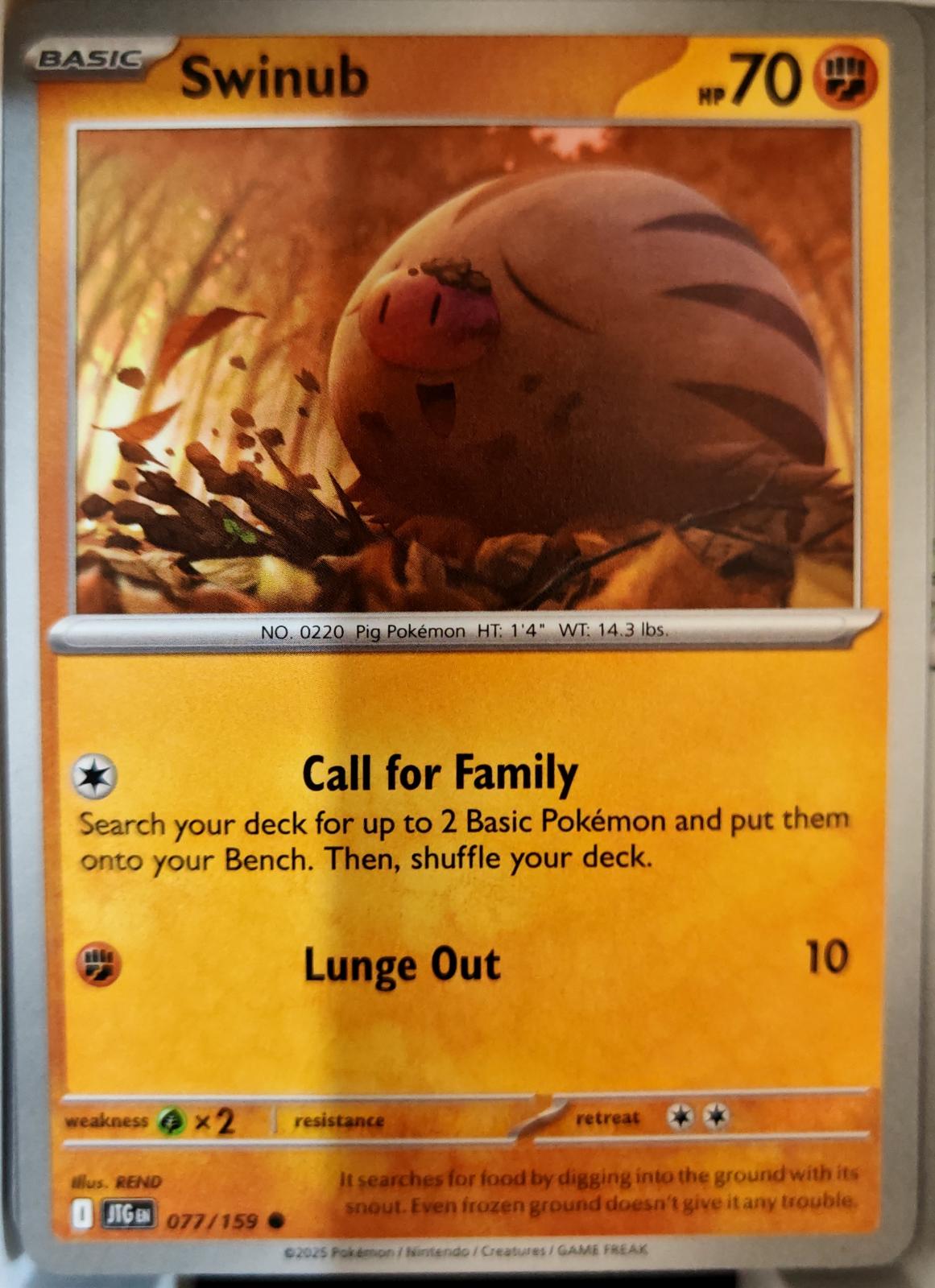 Swinub - 077/159 - - JOURNEY TOGETHER - Pokemon - Common | AA07-79