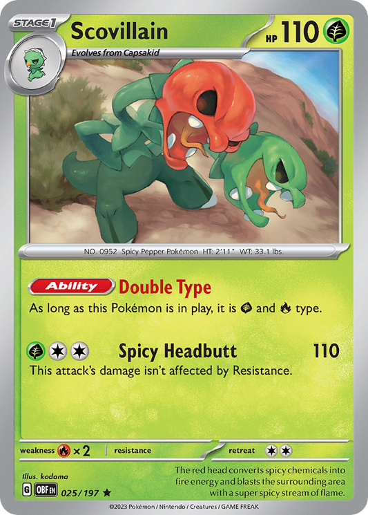 Scovillain - 025/197 - Holo - OBSIDIAN FLAMES - Pokemon - Rare | AA06-58