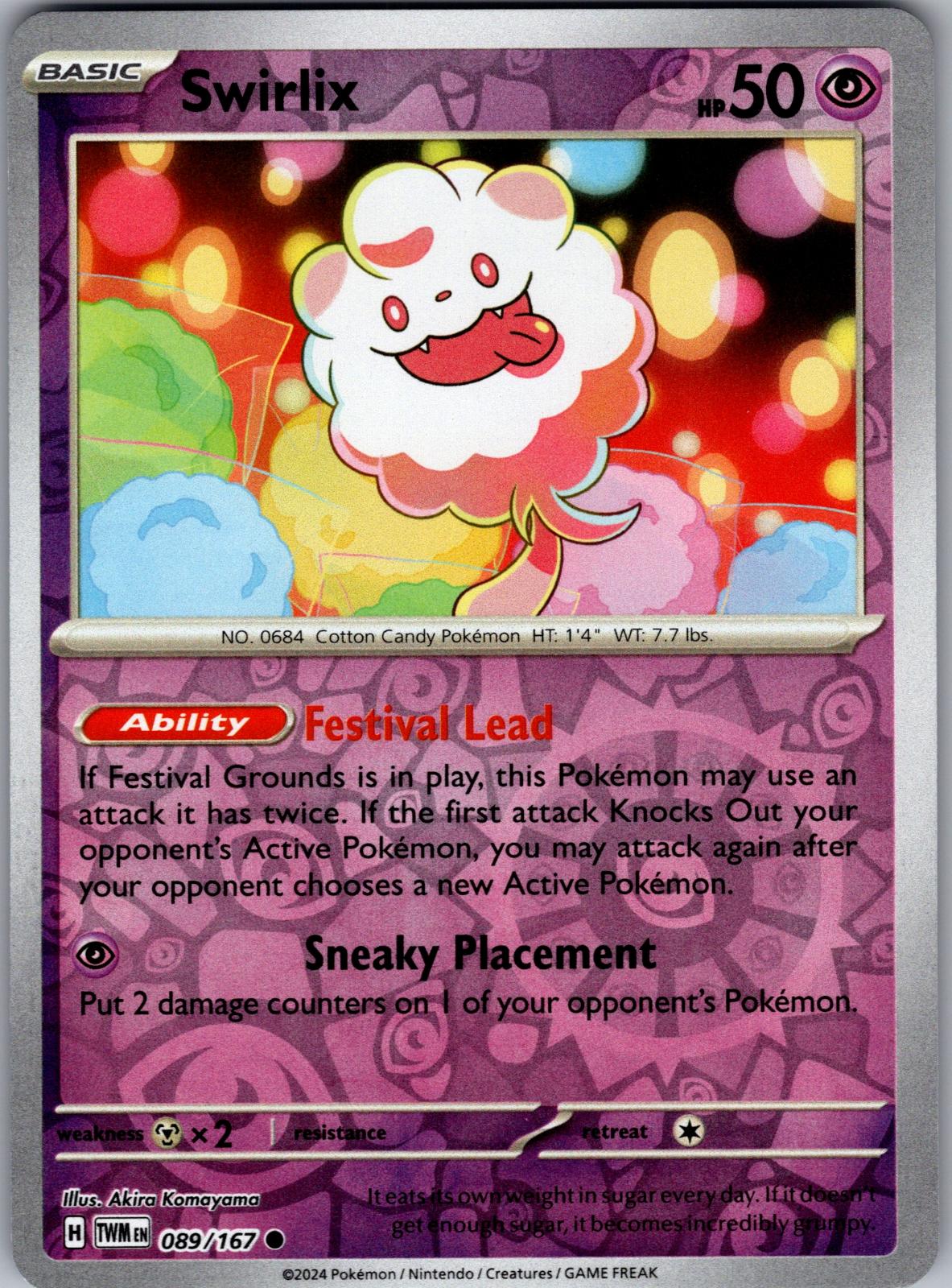 Swirlix - 089/167 - Reverse Holo - TWILIGHT MASQUERADE - Pokemon - | AA82-36