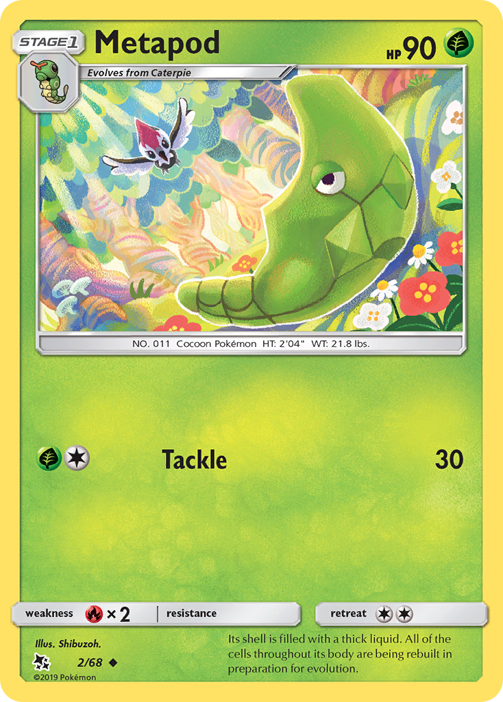 Metapod - 2/68 - - HIDDEN FATES - Pokemon - Uncommon | AA69-6