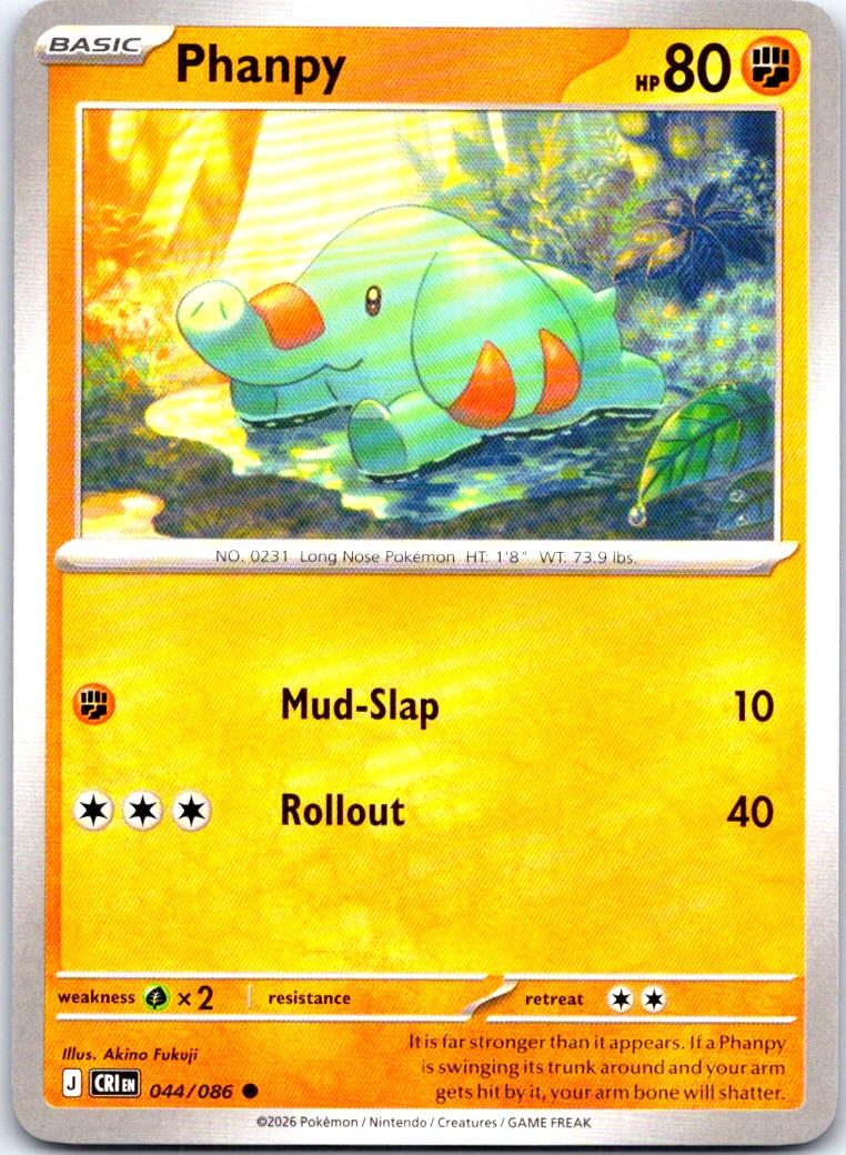 Phanpy - 044/086 - - CHAOS RISING - Pokemon - Common | AB19-8
