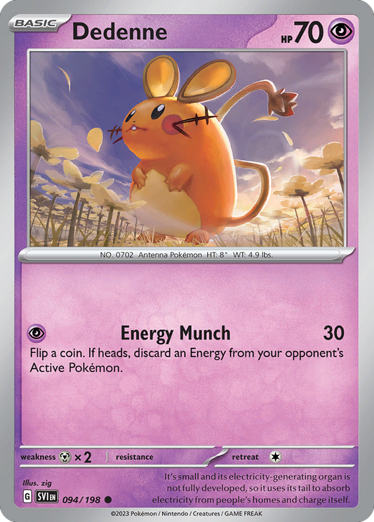 Dedenne - 094/198 - Reverse Holo - SCARLET & VIOLET - Pokemon - Common | AA49-28