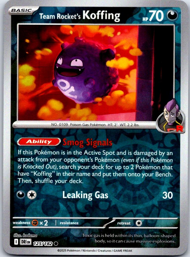 Team Rocket's Koffing - 125/182 - Reverse Holo - DESTINED RIVALS - Pokemon - | AA128-39