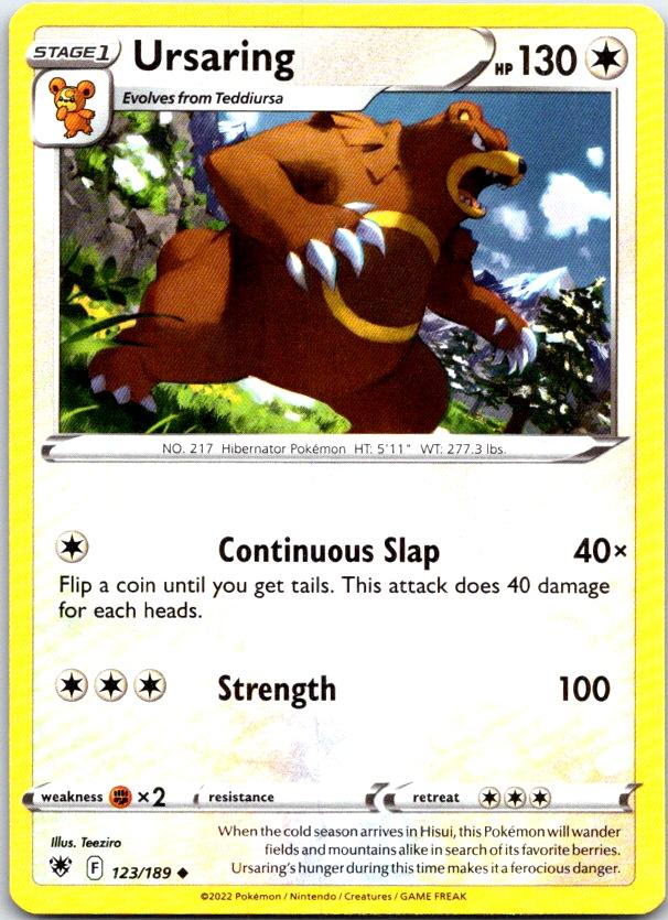 Ursaring - 123/189 - - ASTRAL RADIANCE - Pokemon - Uncommon | AC09-14