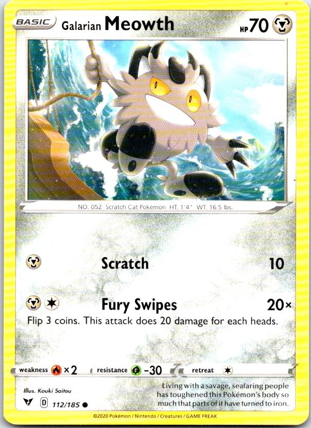 Galarian Meowth - 112/185 - - VIVID VOLTAGE - Pokemon - Common | AC13-30